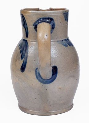Baltimore Stoneware Pitcher w/ Cobalt Floral Decoration, c1860