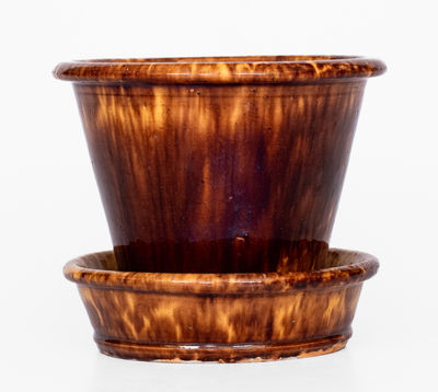 JOHN W. BELL / Waynesboro, Pa. Glazed Redware Flowerpot