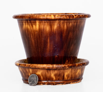 JOHN W. BELL / Waynesboro, Pa. Glazed Redware Flowerpot