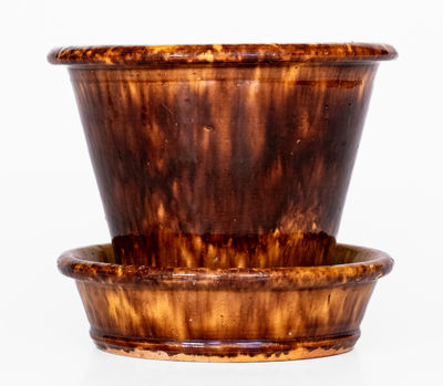 JOHN W. BELL / Waynesboro, Pa. Glazed Redware Flowerpot