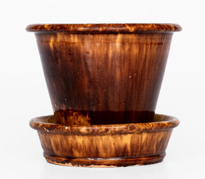 JOHN W. BELL / Waynesboro, Pa. Glazed Redware Flowerpot