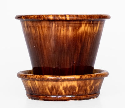 JOHN W. BELL / Waynesboro, Pa. Glazed Redware Flowerpot