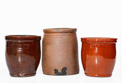 Three Pieces of American Utilitarian Pottery, second half 19th century