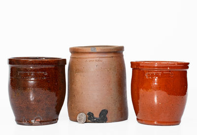 Three Pieces of American Utilitarian Pottery, second half 19th century