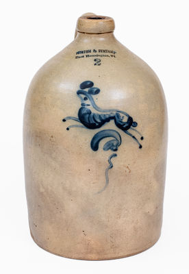 NORTON & FENTON / East Bennington, Vt. Stoneware Rabbit Jug, c1845