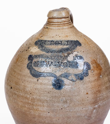 Fine C. CROLIUS / MANUFACTURER / MANHATTAN-WELLS / NEW-YORK Stoneware Jug
