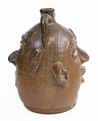 Lanier Meaders Alkaline-Glazed Stoneware Double Face Jug, Cleveland, GA, c1975