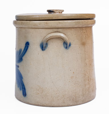 3 Gal. EVAN R. JONES / PITTSTON, PA Stoneware Crock w/ Lid, c1875