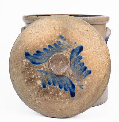 3 Gal. EVAN R. JONES / PITTSTON, PA Stoneware Crock w/ Lid, c1875