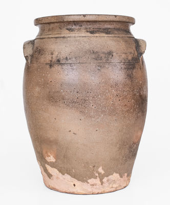 3 Gal. Western PA Stoneware Jar w/ Elaborate Floral Decoration, c1865