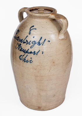 J. Lambright / Newport, Ohio Eight-Gallon Open-Handled Stoneware Jar
