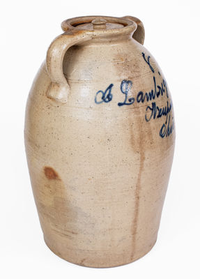 J. Lambright / Newport, Ohio Eight-Gallon Open-Handled Stoneware Jar