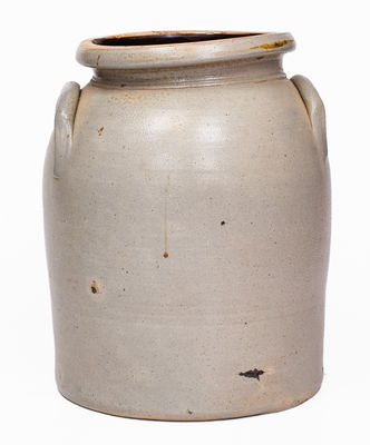 Very Rare J. & E. NORTON / BENNINGTON, VT Stoneware Jar w/ Elaborate Cobalt Bird Decoration