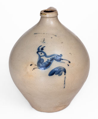 NORTON & FENTON / BENNINGTON, VT Stoneware Rabbit Jug, circa 1845