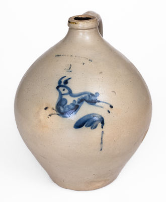 NORTON & FENTON / BENNINGTON, VT Stoneware Rabbit Jug, circa 1845