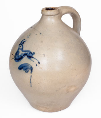 NORTON & FENTON / BENNINGTON, VT Stoneware Rabbit Jug, circa 1845