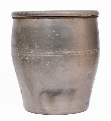 Two-Gallon Western PA Stoneware Jar w/ Elaborate Freehand Cobalt Decoration, c1870