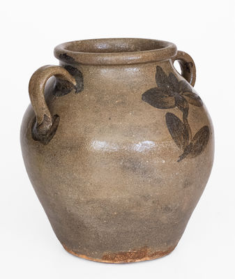 Rare Edgefield District, SC Stoneware Jar w/ Iron-Slip Decoration, Stamped 