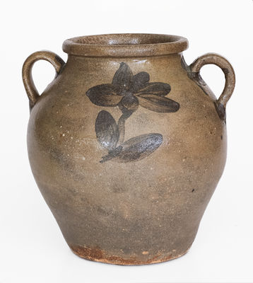 Rare Edgefield District, SC Stoneware Jar w/ Iron-Slip Decoration, Stamped 