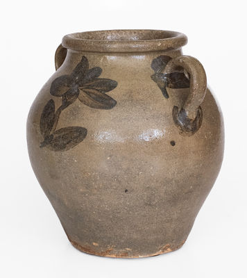 Rare Edgefield District, SC Stoneware Jar w/ Iron-Slip Decoration, Stamped