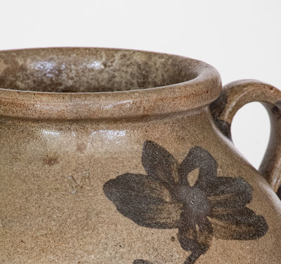 Rare Edgefield District, SC Stoneware Jar w/ Iron-Slip Decoration, Stamped