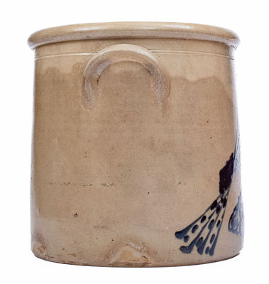 Fine 5 Gal. O.L. & A.K. Ballard Burlington, VT Stoneware Bird Crock, c1856-67