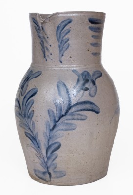 Cobalt-Decorated Stoneware Pitcher, Stamped 