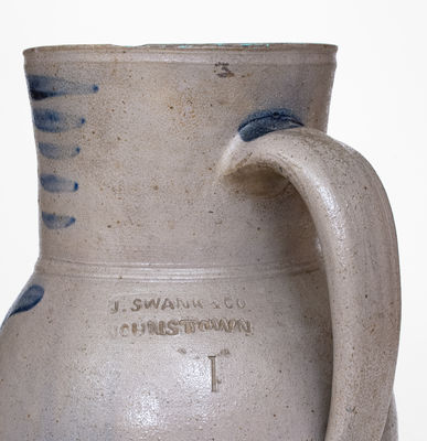 Very Rare J. SWANK & CO. / JOHNSTOWN Stoneware Pitcher, c1860