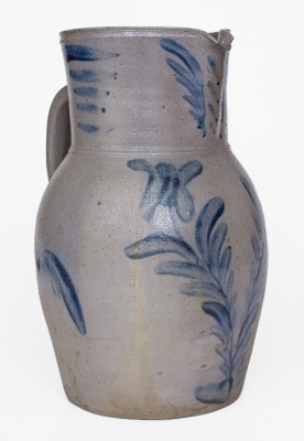 Cobalt-Decorated Stoneware Pitcher, Stamped 