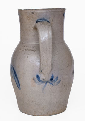 Very Rare J. SWANK & CO. / JOHNSTOWN Stoneware Pitcher, c1860