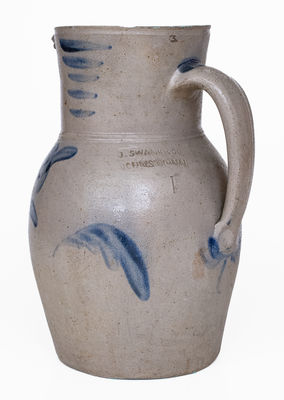 Very Rare J. SWANK & CO. / JOHNSTOWN Stoneware Pitcher, c1860
