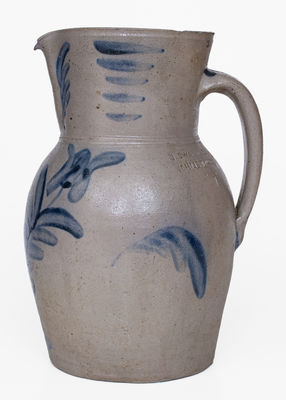 Very Rare J. SWANK & CO. / JOHNSTOWN Stoneware Pitcher, c1860
