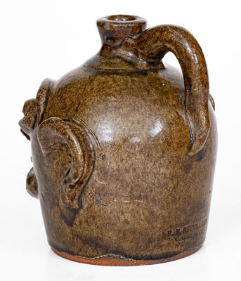 Rare H.F. REINHARDT / VALE, N.C. Alkaline-Glazed Stoneware Face Jug