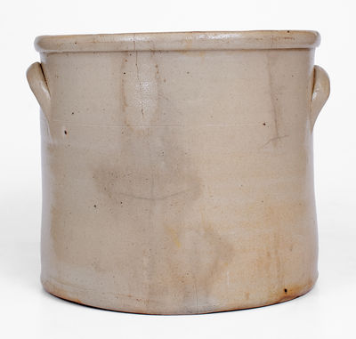 Scarce and Fine POTTERY WORKS / LITTLE W 12TH ST N.Y. (Wm. MacQuoid) Crock w/ Elaborate Deer