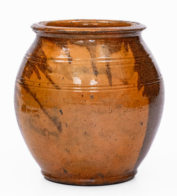 American Redware Jar w/ Manganese Decoration, 19th century