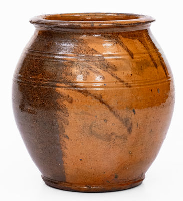 American Redware Jar w/ Manganese Decoration, 19th century