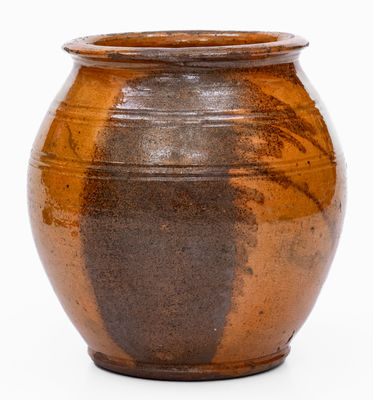 American Redware Jar w/ Manganese Decoration, 19th century