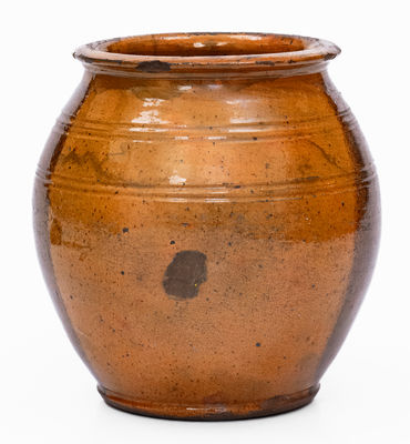 American Redware Jar w/ Manganese Decoration, 19th century