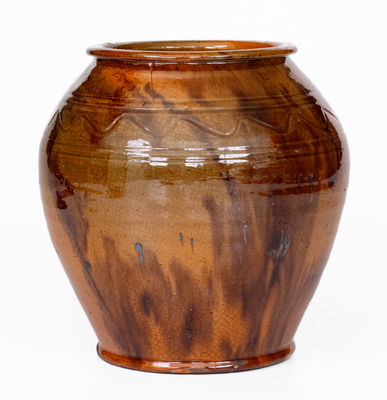 Pennsylvania Redware Jar w/ Manganese Decoration, probably Adams County
