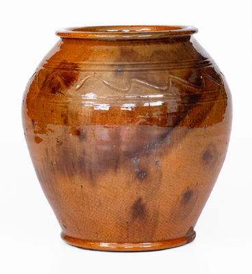 Pennsylvania Redware Jar w/ Manganese Decoration, probably Adams County