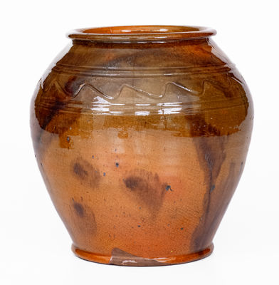Pennsylvania Redware Jar w/ Manganese Decoration, probably Adams County