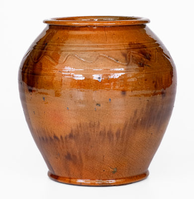 Pennsylvania Redware Jar w/ Manganese Decoration, probably Adams County