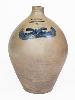 L. NORTON / BENNINGTON, Vermont Stoneware Jug, circa 1830