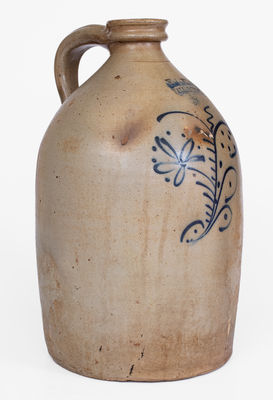 Three-Gallon Fall River, MA Stoneware Advertising Jug, c1870