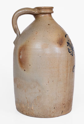 Three-Gallon Fall River, MA Stoneware Advertising Jug, c1870
