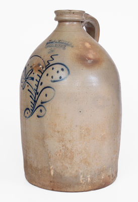 Three-Gallon Fall River, MA Stoneware Advertising Jug, c1870