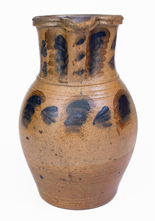 Slip-Decorated Stoneware Pitcher, attributed to G.N. Fulton, circa 1875.