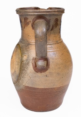 Slip-Decorated Stoneware Pitcher, attributed to G.N. Fulton, circa 1875.