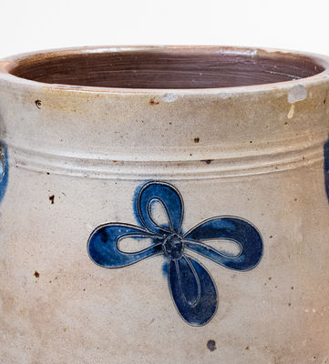 Rare P. CROSS (Hartford, CT) Stoneware Jar w/ Incised Floral Decoration, c1806-08