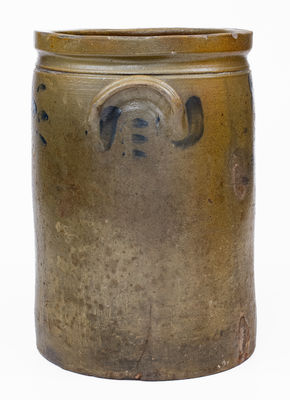 L.D. FUNKHAUSER / STRASBURG / VA Stoneware Crock, c1880